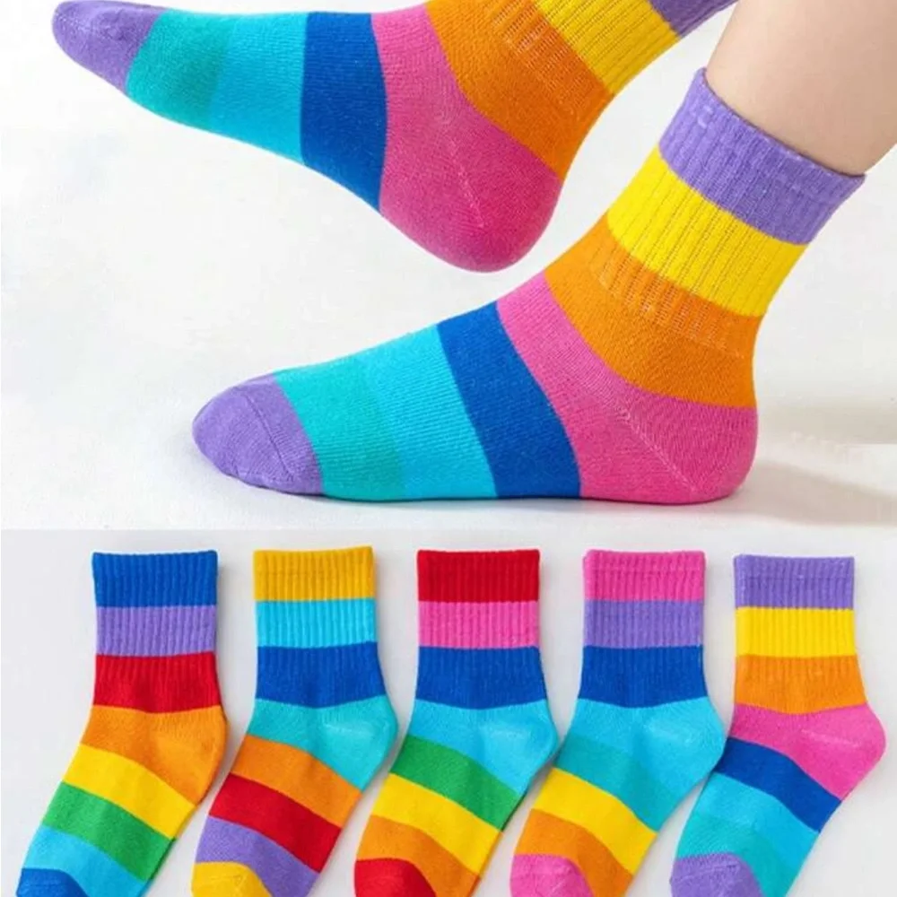 Colorful Striped Socks (5 pairs)